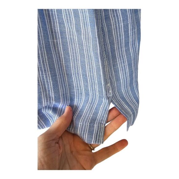 NWOT Island Shores Shirt Striped Linen Blend Button Up Summer Vacation Beach XL - Picture 4 of 11